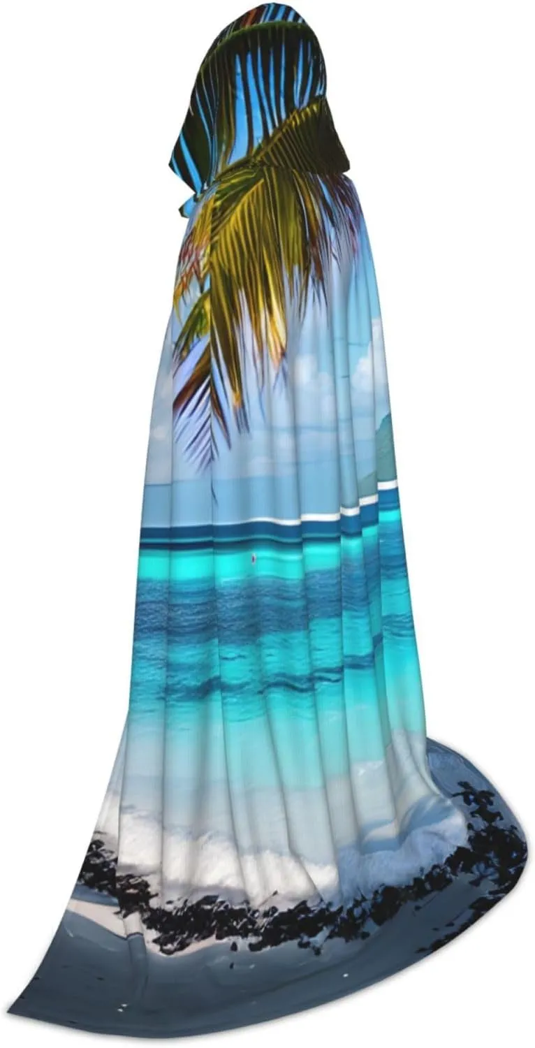 Tahiti Beach Hooded Cloak Coat Winter Warm Long Cloak Cosplay Costumes Outerwear Carnivals Hoodies Capes
