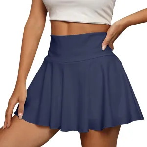 Tennis Skirts for Women Flowy High Waisted Tennis Skort with Shorts Casual Pleated Mini Golf Skirt with Pockets