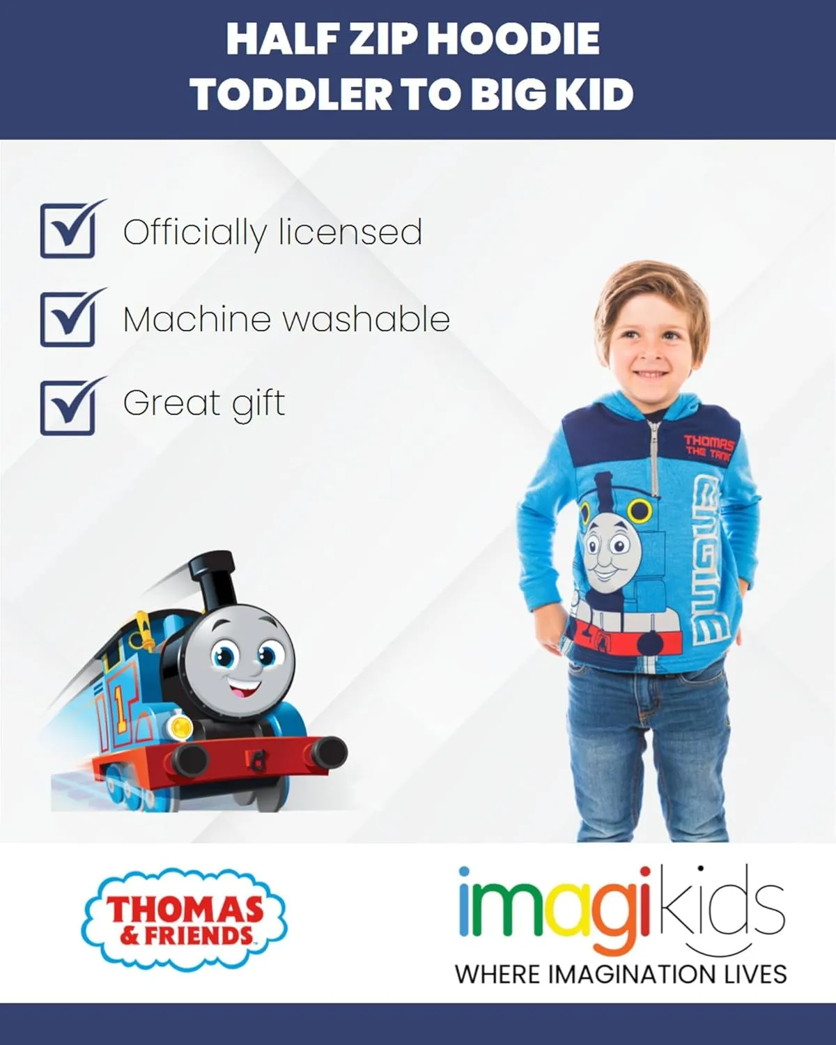 THOMAS & FRIENDS Tank Engine Fleece Half Zip Hoodie Toddler to Big Kid