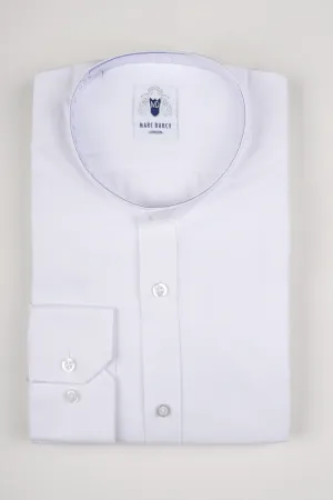 THOMAS - White Grandad Collar Shirt