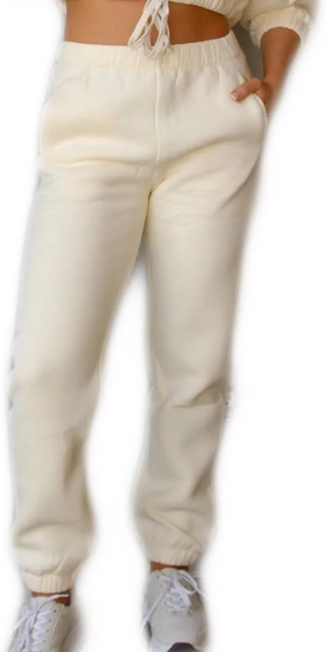 TIC TOC Womens Soft Fleece Oversized Sweatpants Casual Essential High Waisted Jogger Pants with Pockets