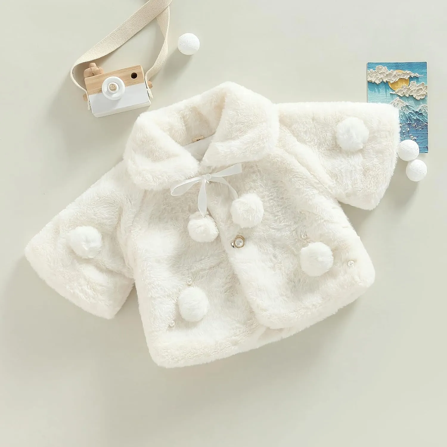 Toddler Baby Girl Winter Fur Coat Jacket Cloak Thicken Shawl Snowsuit Outerwear Clothes