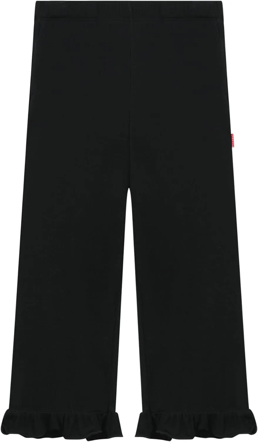 Toddler Girl Pants Soft Bamboo Viscose Casual Ruffle Wide Leg Trousers for Kids with Pockets