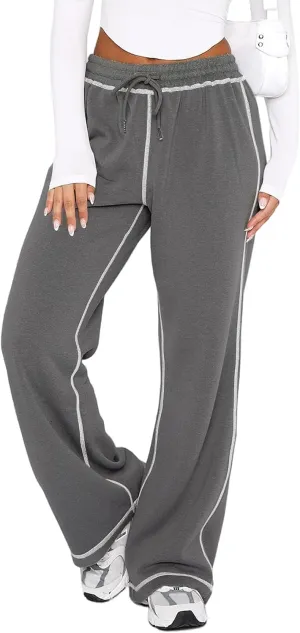 Track Pants Women Sweatpants Soft Jogging Straight Pajama Sweats Wide Leg Sweatpants Women Lounge Pants Joggers