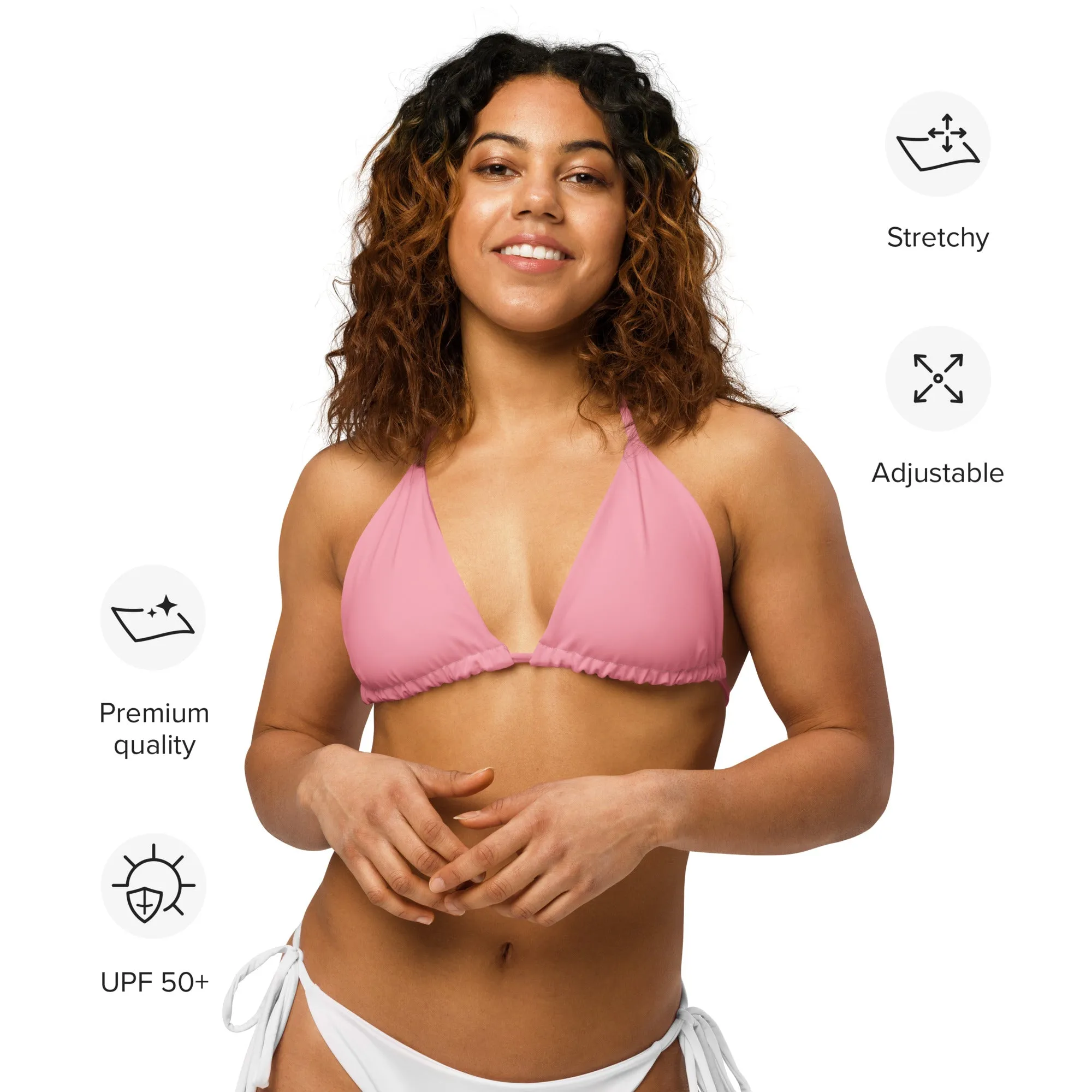 Transgender Solid String Bikini Top