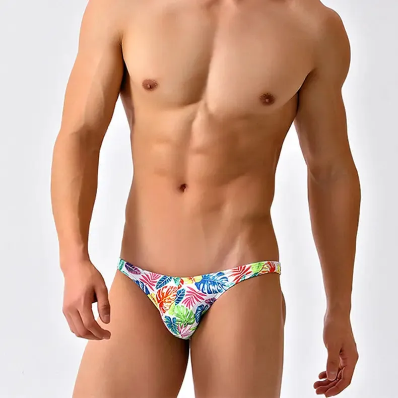 Tropical Flowers Low Cut Swim Brief