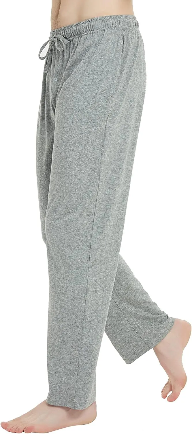 U2SKIIN Mens 100% Cotton Pajama Pants, Lightweight Soft Lounge Pant with Pockets Sleep Pj Bottoms for Men