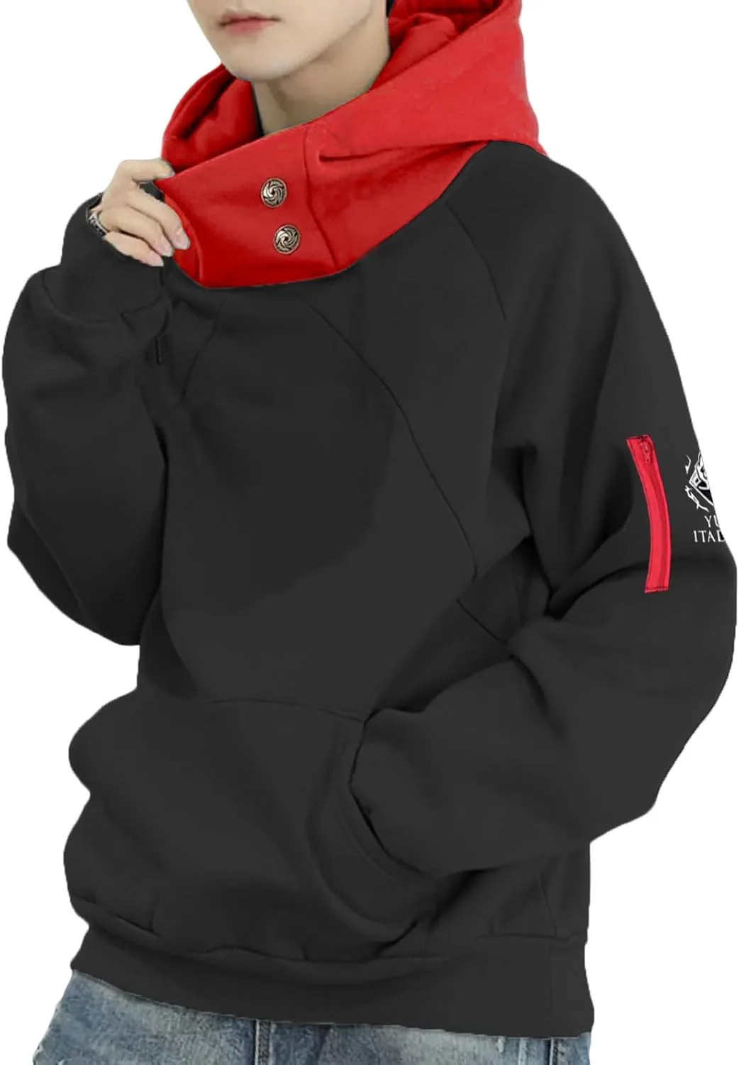 Unisex Anime Hoodie Cosplay Costume Men Black 3D Novelty Hooded Sweatshirt Pullover Jacket Outerwear Coat for Women