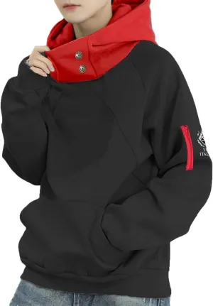 Unisex Anime Hoodie Cosplay Costume Men Black 3D Novelty Hooded Sweatshirt Pullover Jacket Outerwear Coat for Women