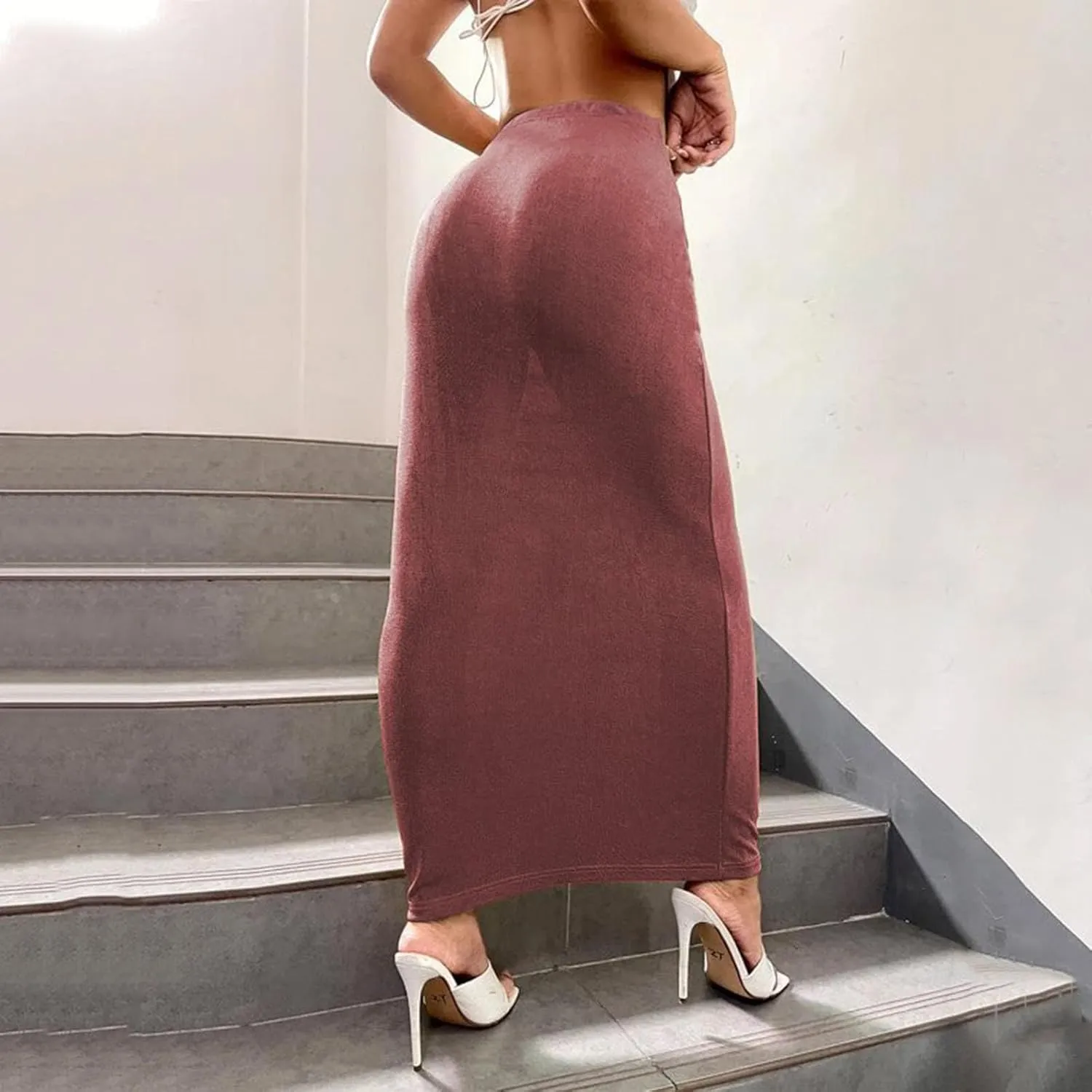 Velour for Ladies Fall Winter Maxi Long Midi Knee Length Loose Fit Pencil Basic Skirt Women 2025 Fashion Y2K