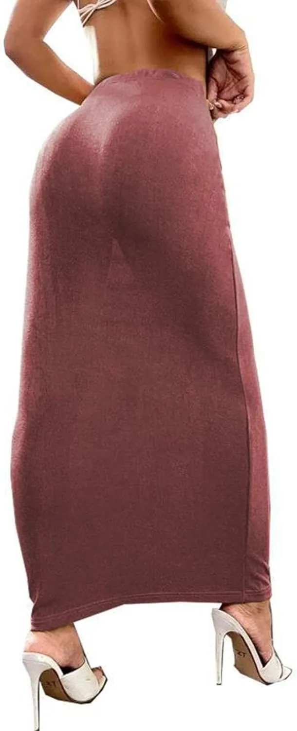 Velour for Ladies Fall Winter Maxi Long Midi Knee Length Loose Fit Pencil Basic Skirt Women 2025 Fashion Y2K