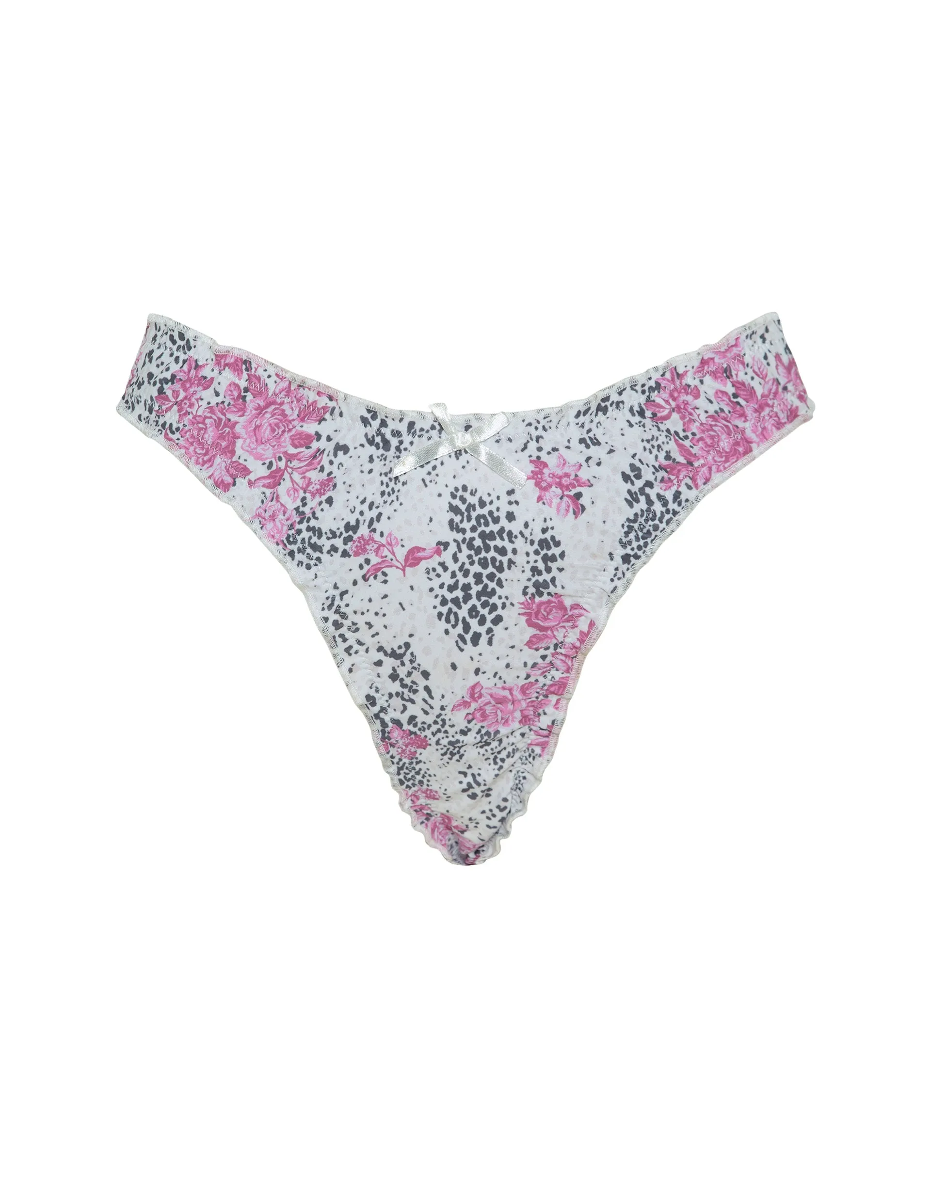 Veroly Bikini Bottom in White Jungle Flower Print