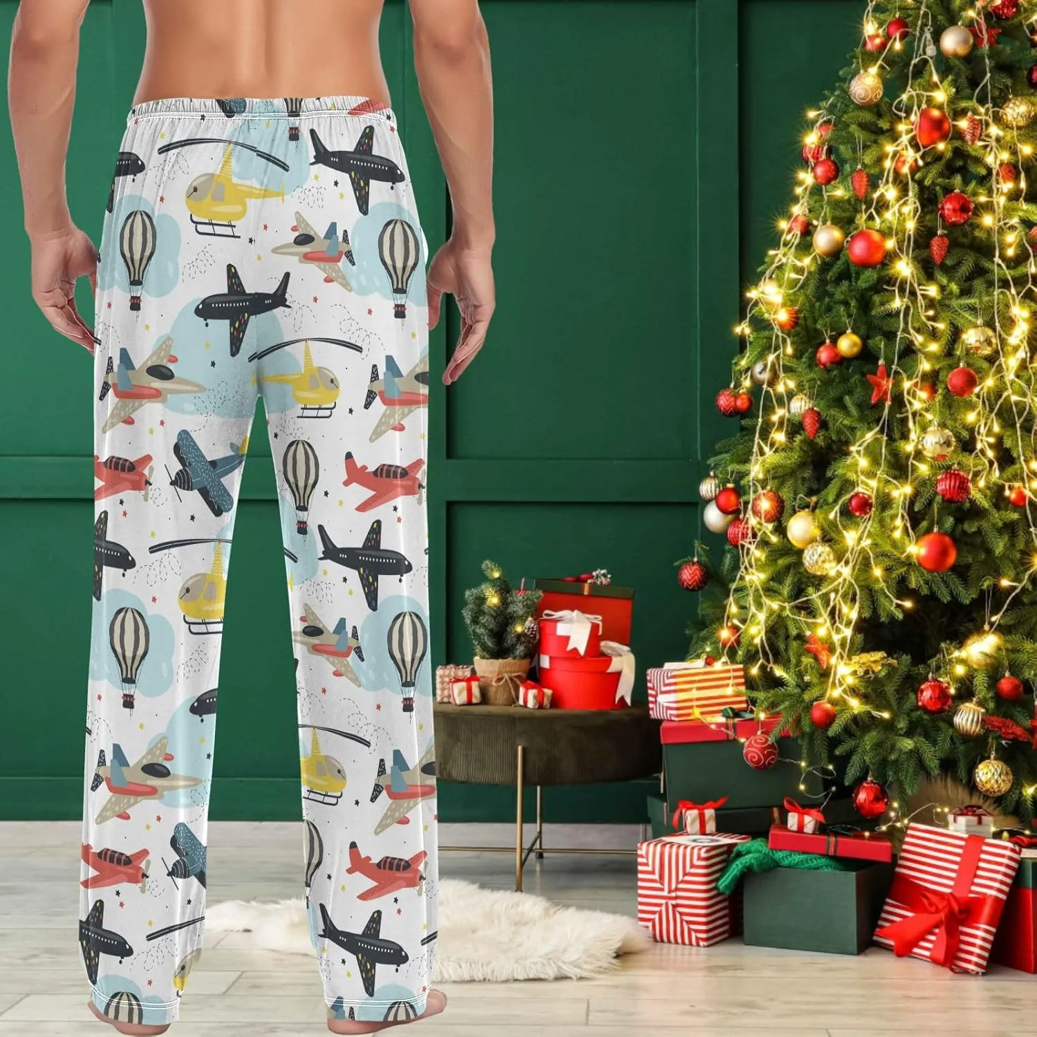 visesunny Men's Pajama Pants 100% Cotton Lounge Soft Warm Sleepwear Pants PJ Bottoms Drawstring and Pockets