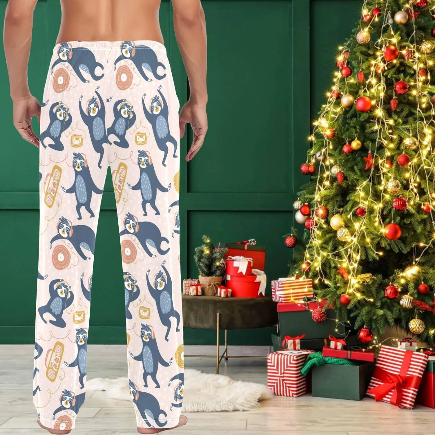 visesunny Men's Pajama Pants 100% Cotton Lounge Soft Warm Sleepwear Pants PJ Bottoms Drawstring and Pockets