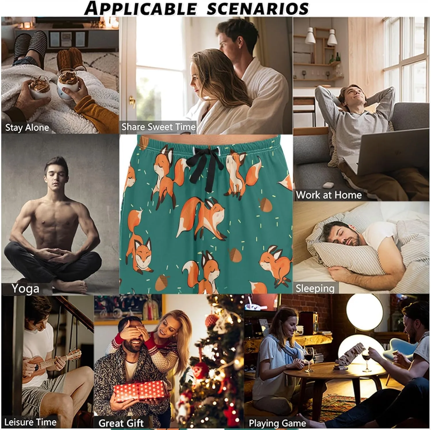 visesunny Men's Pajama Pants 100% Cotton Lounge Soft Warm Sleepwear Pants PJ Bottoms Drawstring and Pockets