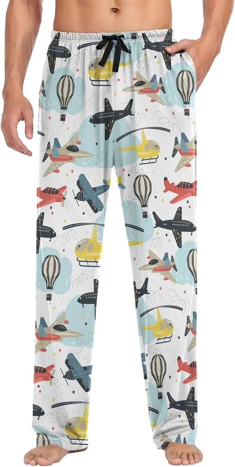 visesunny Men's Pajama Pants 100% Cotton Lounge Soft Warm Sleepwear Pants PJ Bottoms Drawstring and Pockets