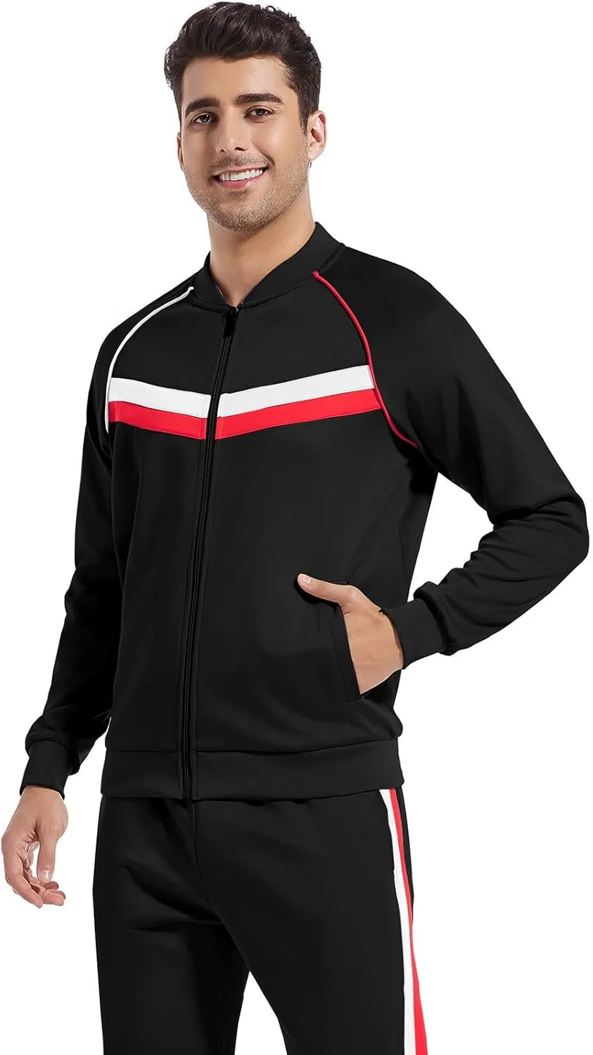 W JIANWANG Track Suits for Men Set Tracksuit Sweatsuits 2 Piece workout outfits