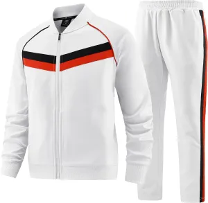 W JIANWANG Track Suits for Men Set Tracksuit Sweatsuits 2 Piece workout outfits