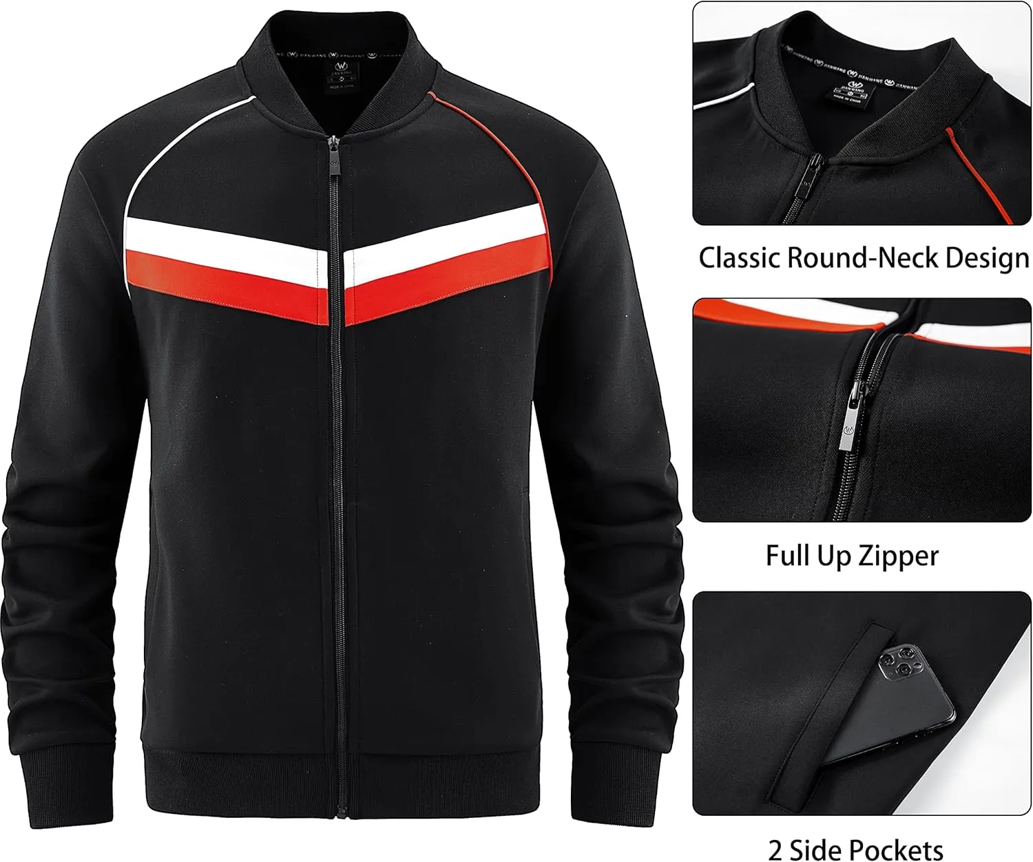 W JIANWANG Track Suits for Men Set Tracksuit Sweatsuits 2 Piece workout outfits