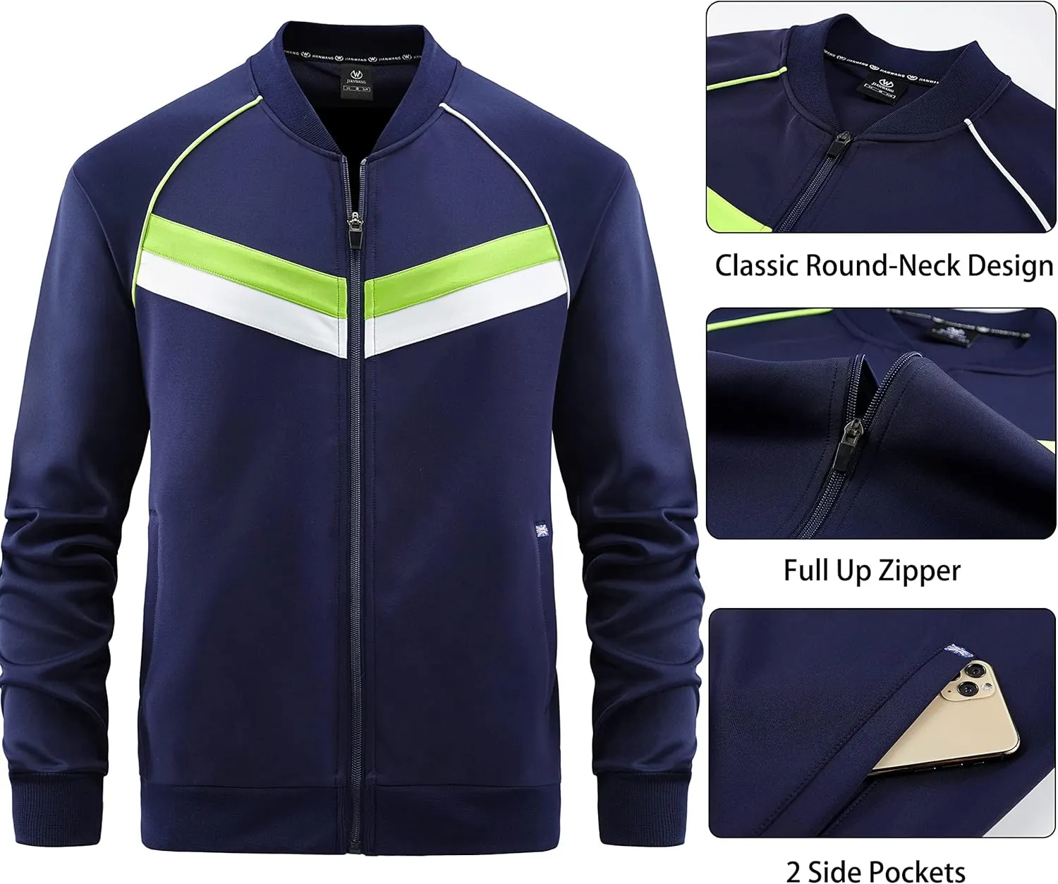 W JIANWANG Track Suits for Men Set Tracksuit Sweatsuits 2 Piece workout outfits