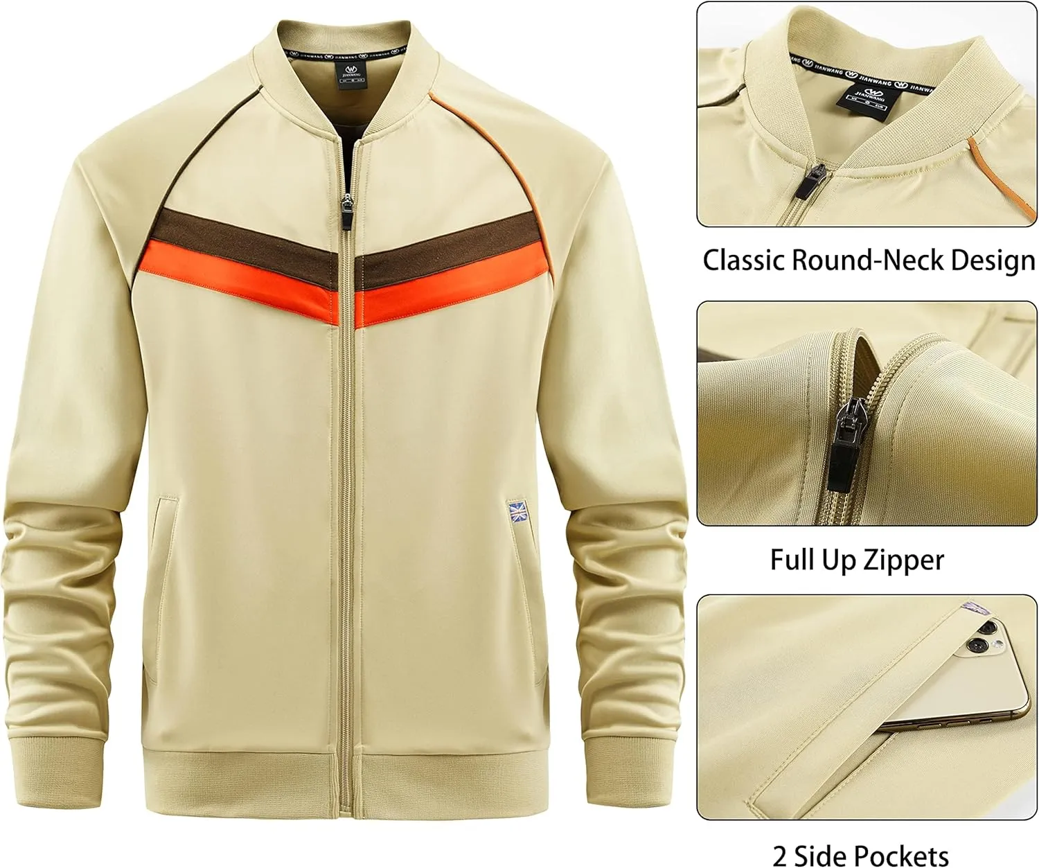 W JIANWANG Track Suits for Men Set Tracksuit Sweatsuits 2 Piece workout outfits