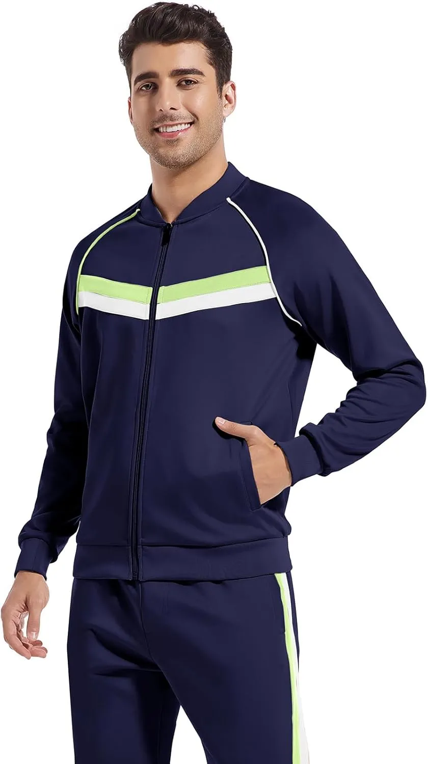 W JIANWANG Track Suits for Men Set Tracksuit Sweatsuits 2 Piece workout outfits