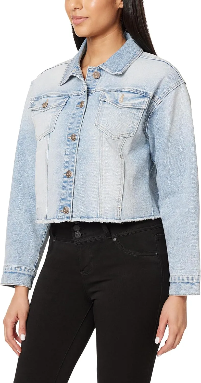 WallFlower Women's Dreamer Denim Jackets Juniors (Standard and Plus)