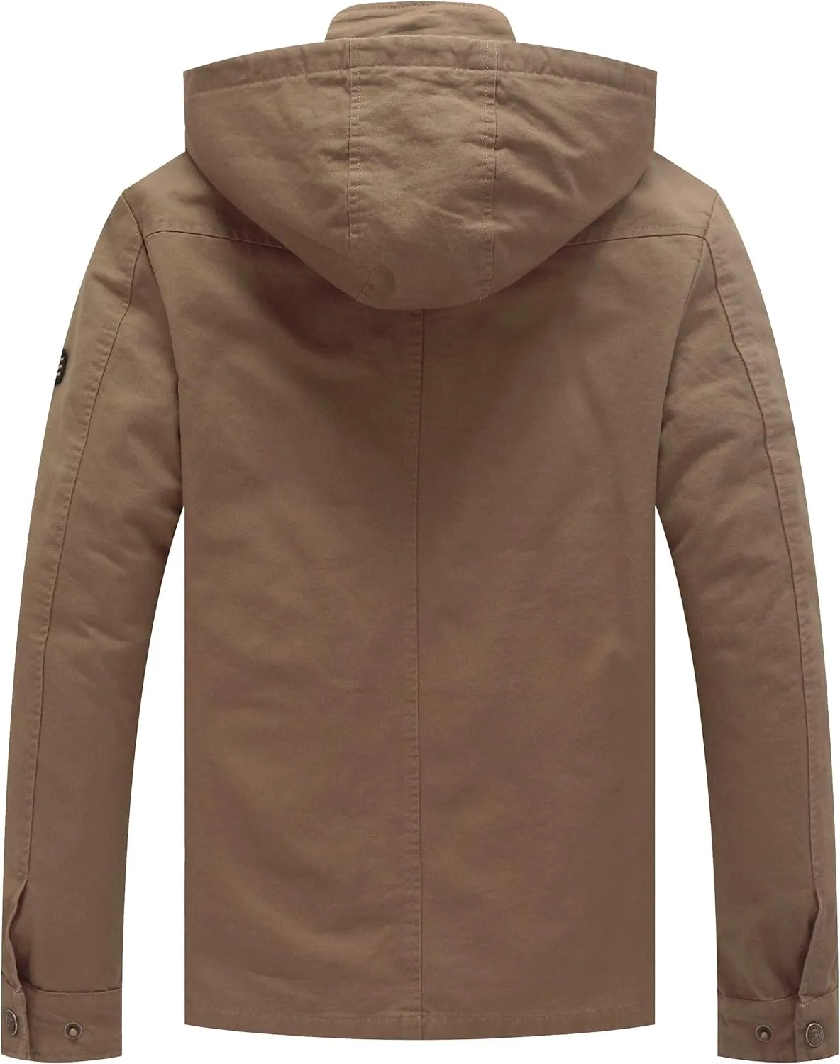 WenVen Men's Casual Canvas Cotton Jacket Hooded Military Utility Jacket