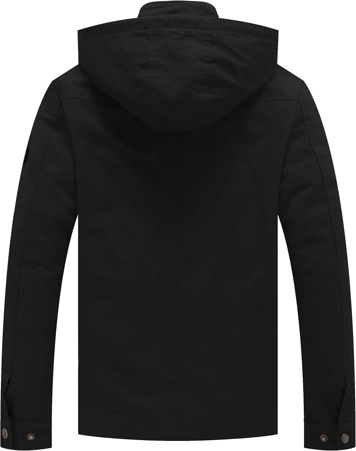 WenVen Men's Casual Canvas Cotton Jacket Hooded Military Utility Jacket