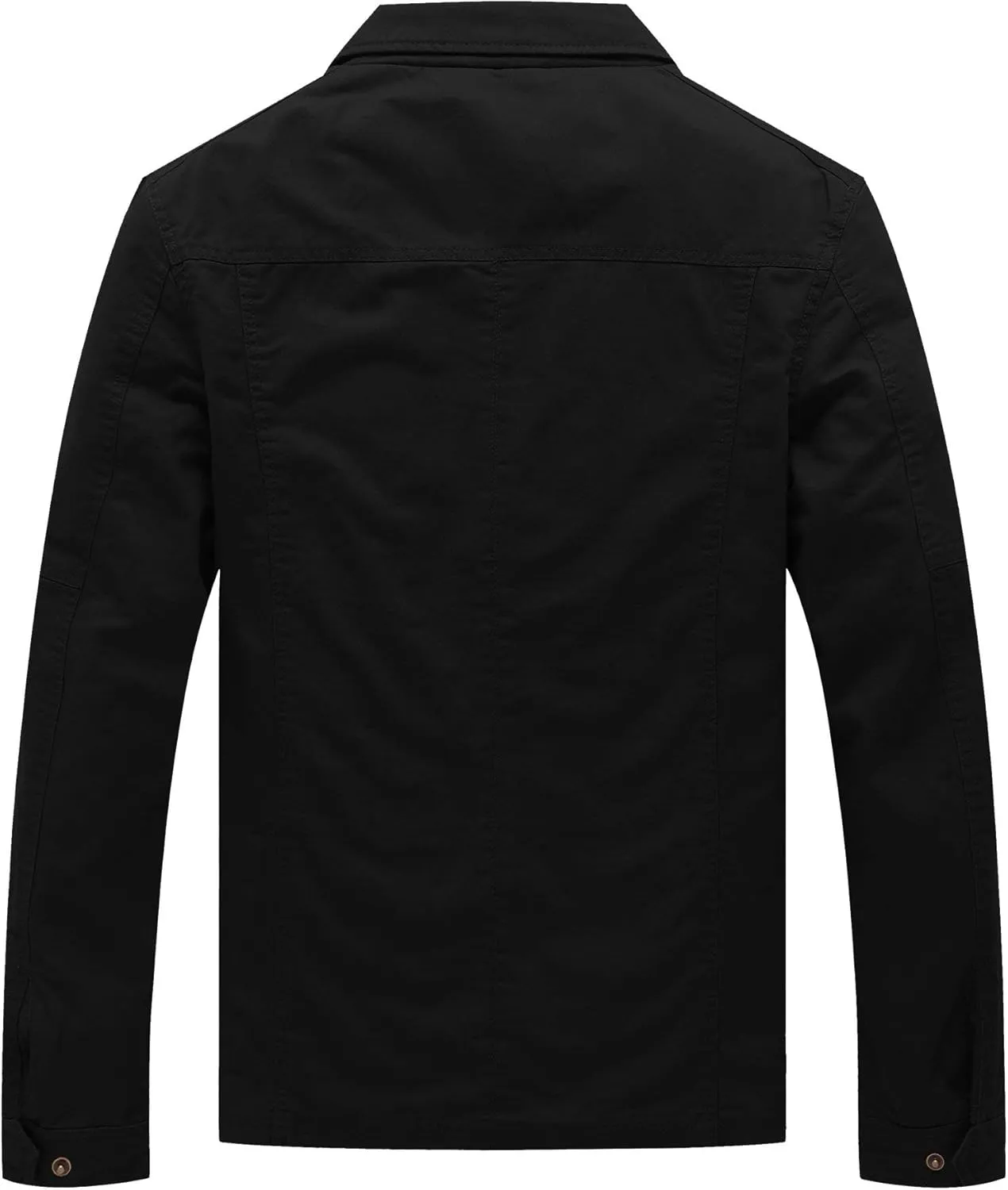 WenVen Men's Casual Canvas Cotton Military Lapel Jacket