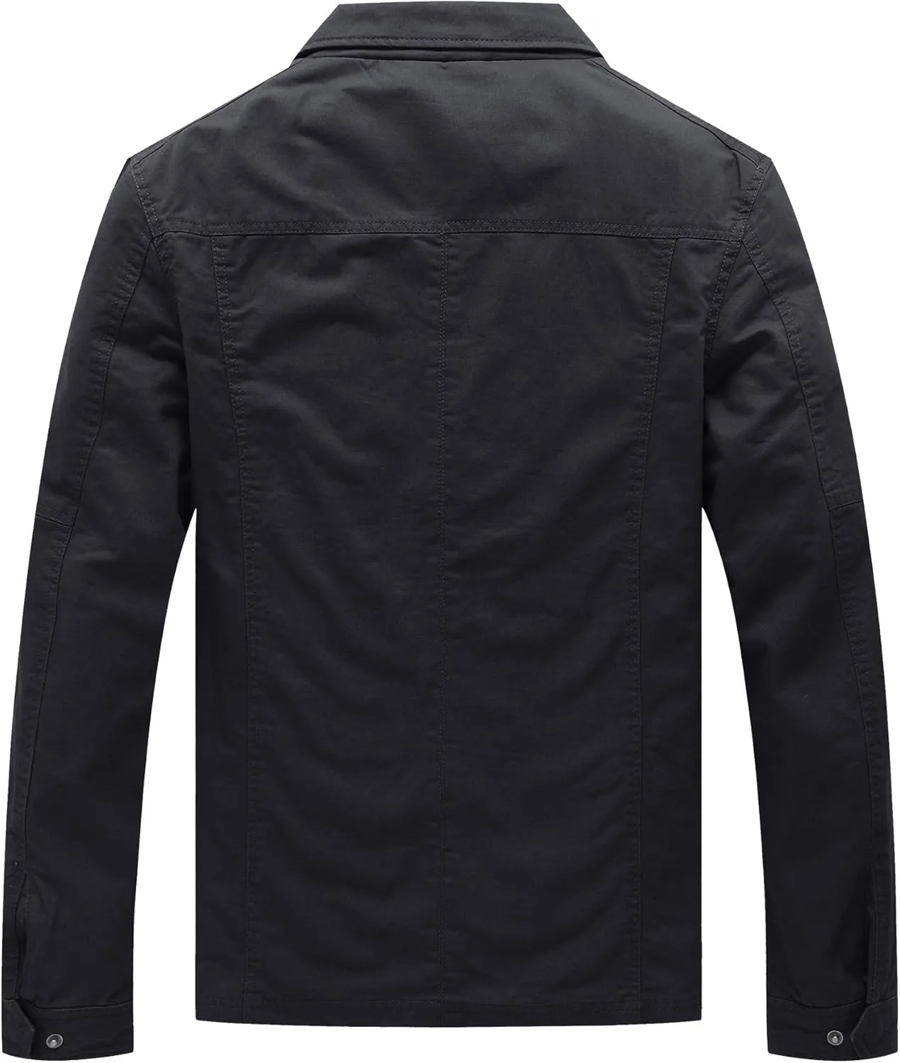 WenVen Men's Casual Canvas Cotton Military Lapel Jacket