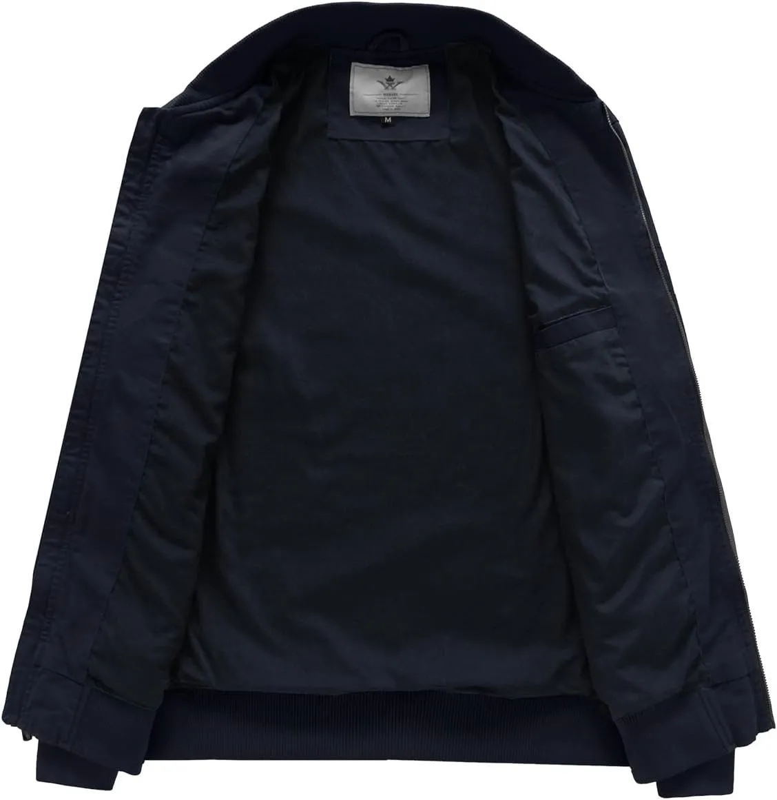 WenVen Men's Lightweight Cotton Flight Bomber Jacket Casual Military Windbreaker