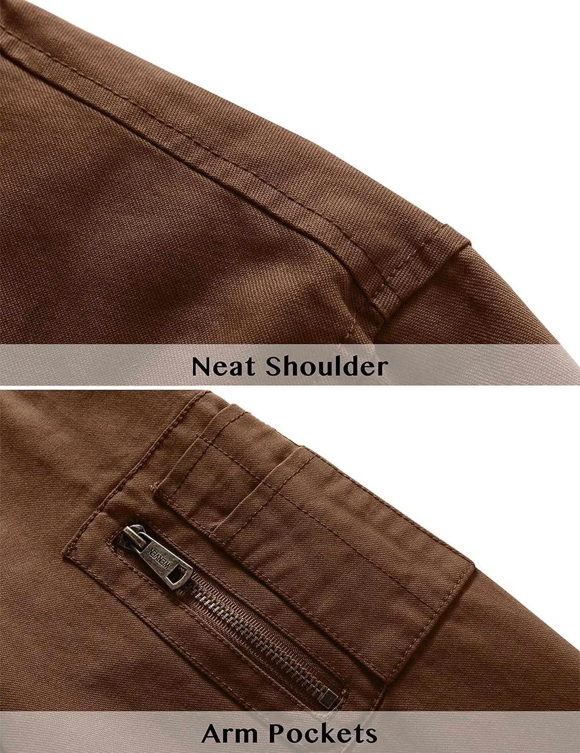 WenVen Men's Lightweight Cotton Flight Bomber Jacket Casual Military Windbreaker