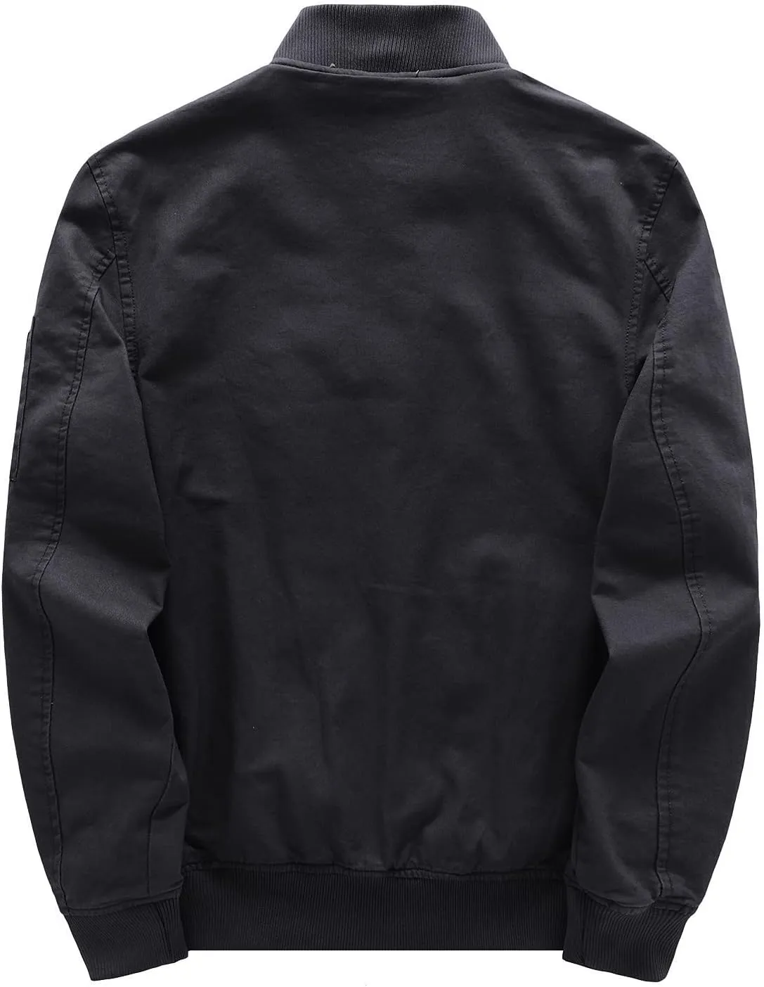WenVen Men's Lightweight Cotton Flight Bomber Jacket Casual Military Windbreaker