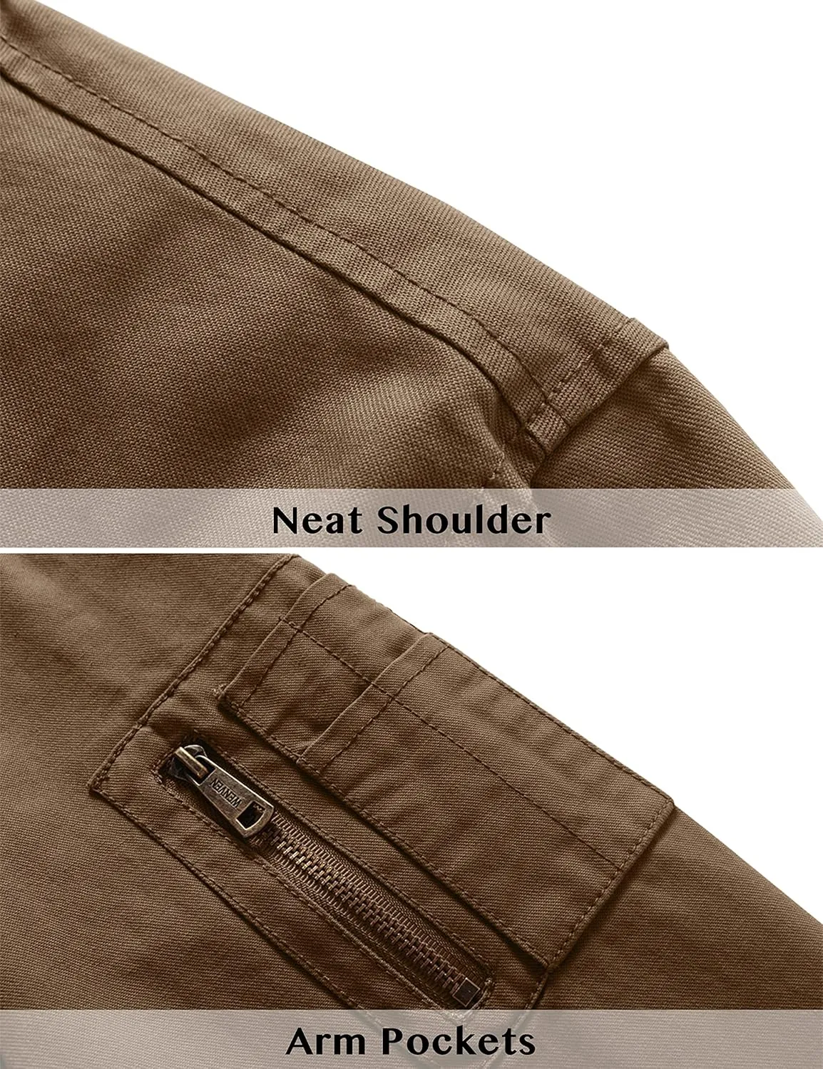 WenVen Men's Lightweight Cotton Flight Bomber Jacket Casual Military Windbreaker