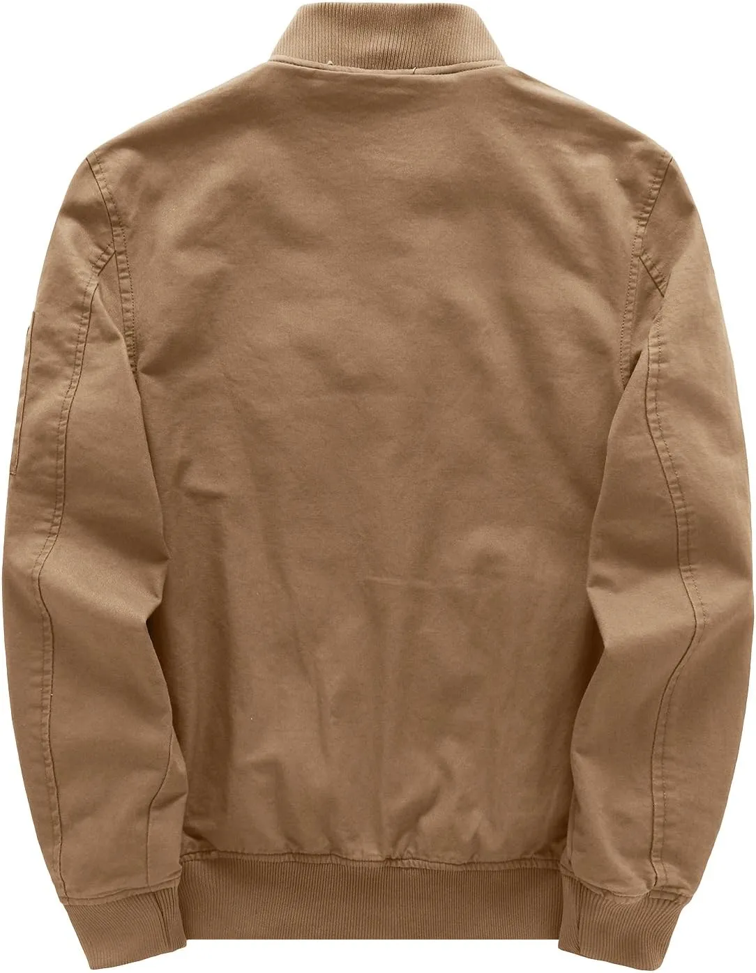 WenVen Men's Lightweight Cotton Flight Bomber Jacket Casual Military Windbreaker