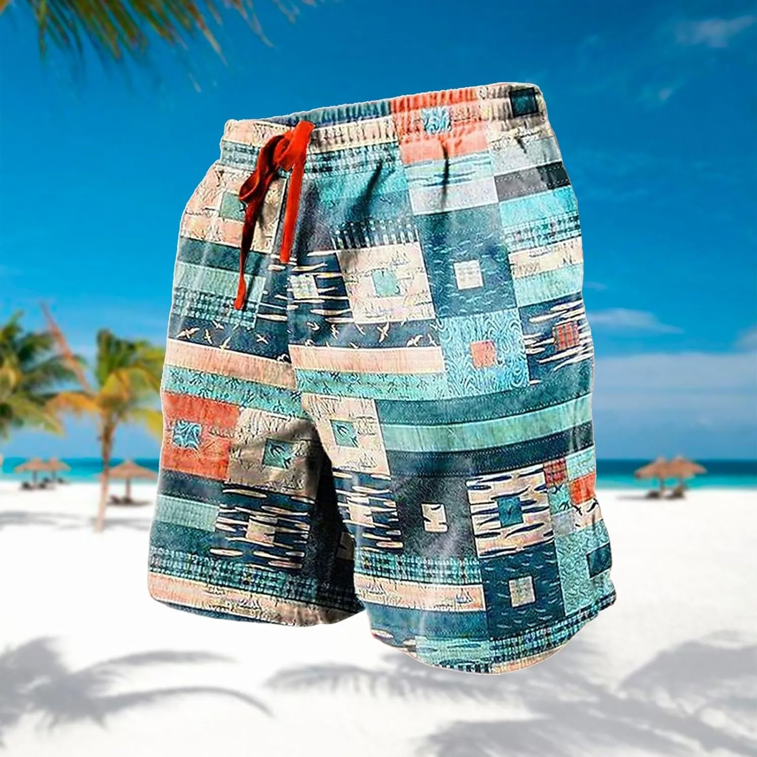 Western Swim Trunks for Men Work Shorts Men's Cotton Pants Elastic Waist Man Cargo Pant