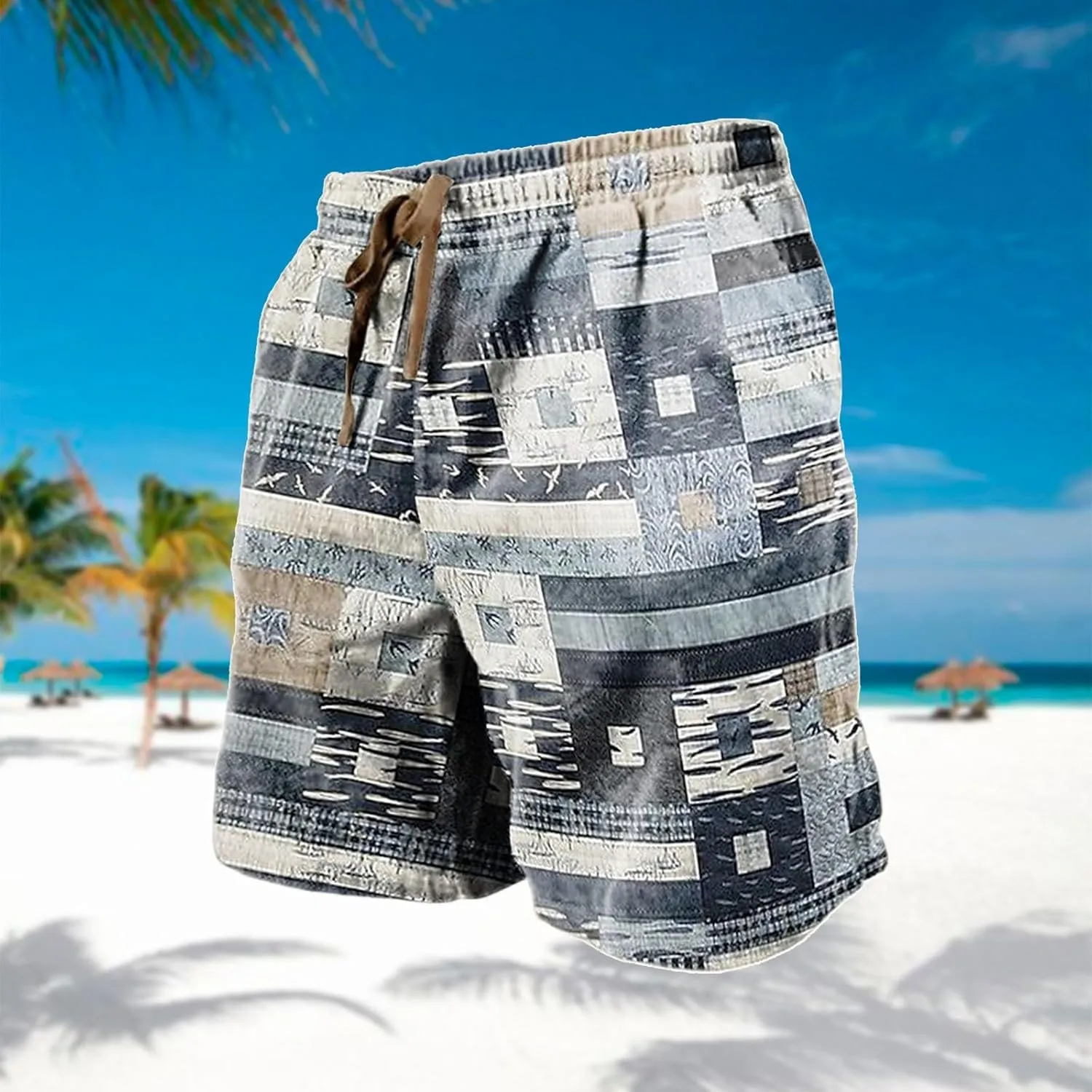 Western Swim Trunks for Men Work Shorts Men's Cotton Pants Elastic Waist Man Cargo Pant