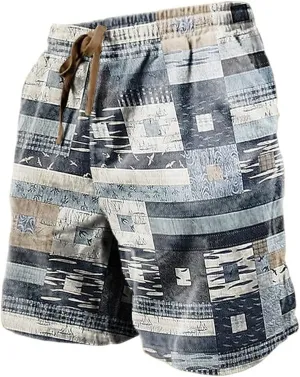 Western Swim Trunks for Men Work Shorts Men's Cotton Pants Elastic Waist Man Cargo Pant