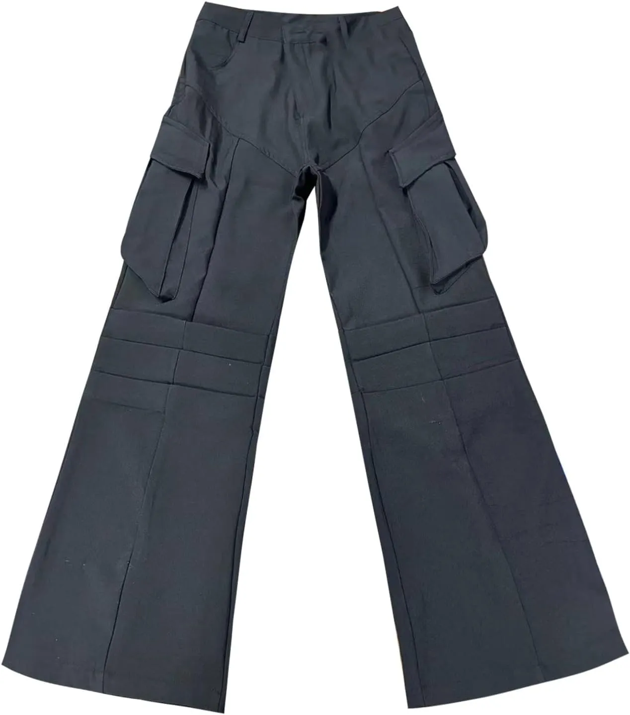 Wide Leg Cargo Pants for Men with Zipper Pockets Stretch Casual Relaxed Fit Pants Lightweight Baggy Streetwear Sweatpants