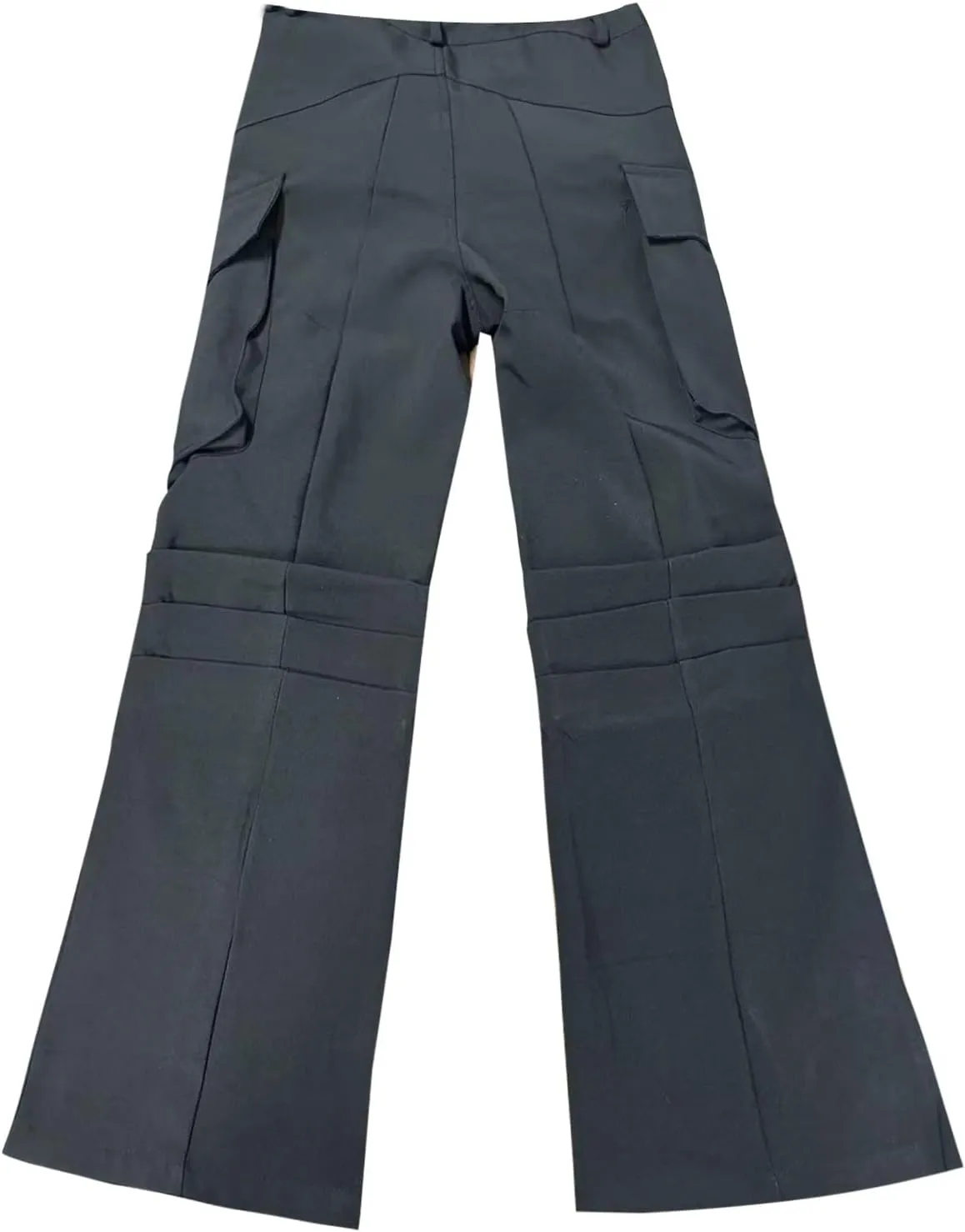 Wide Leg Cargo Pants for Men with Zipper Pockets Stretch Casual Relaxed Fit Pants Lightweight Baggy Streetwear Sweatpants