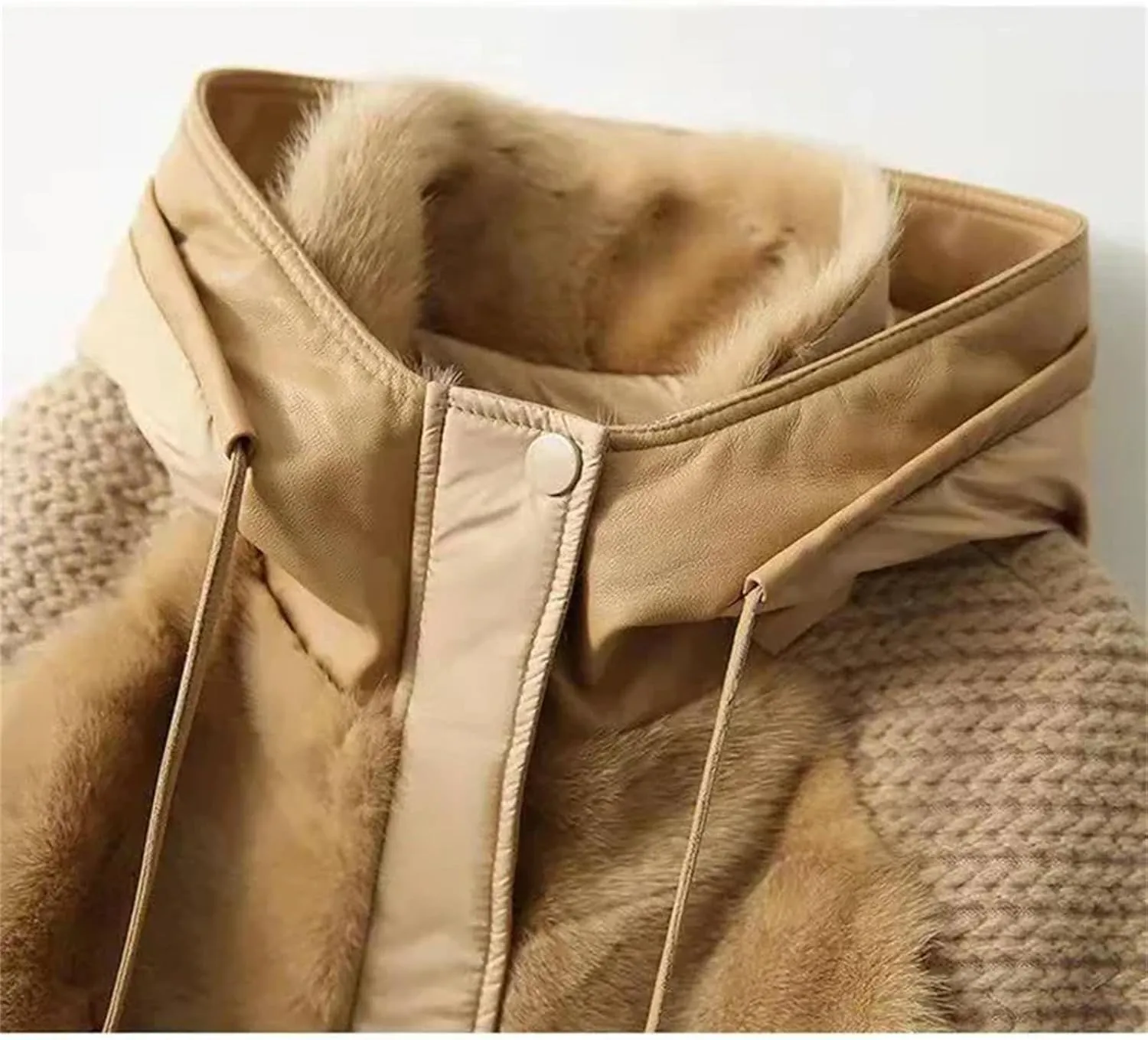 Winter Hooded Female Loose Down Jacket Women 2024 Knitting Patchwork Warm Coat Women Cotton Padded Jacket Outerwear