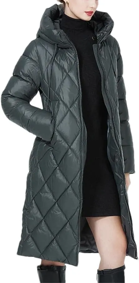 Winter Ladies Quilted Jacket Lengthened Style Padded Parka Thickened Warm Cotton Coat