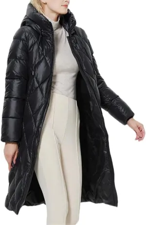 Winter Ladies Quilted Jacket Lengthened Style Padded Parka Thickened Warm Cotton Coat