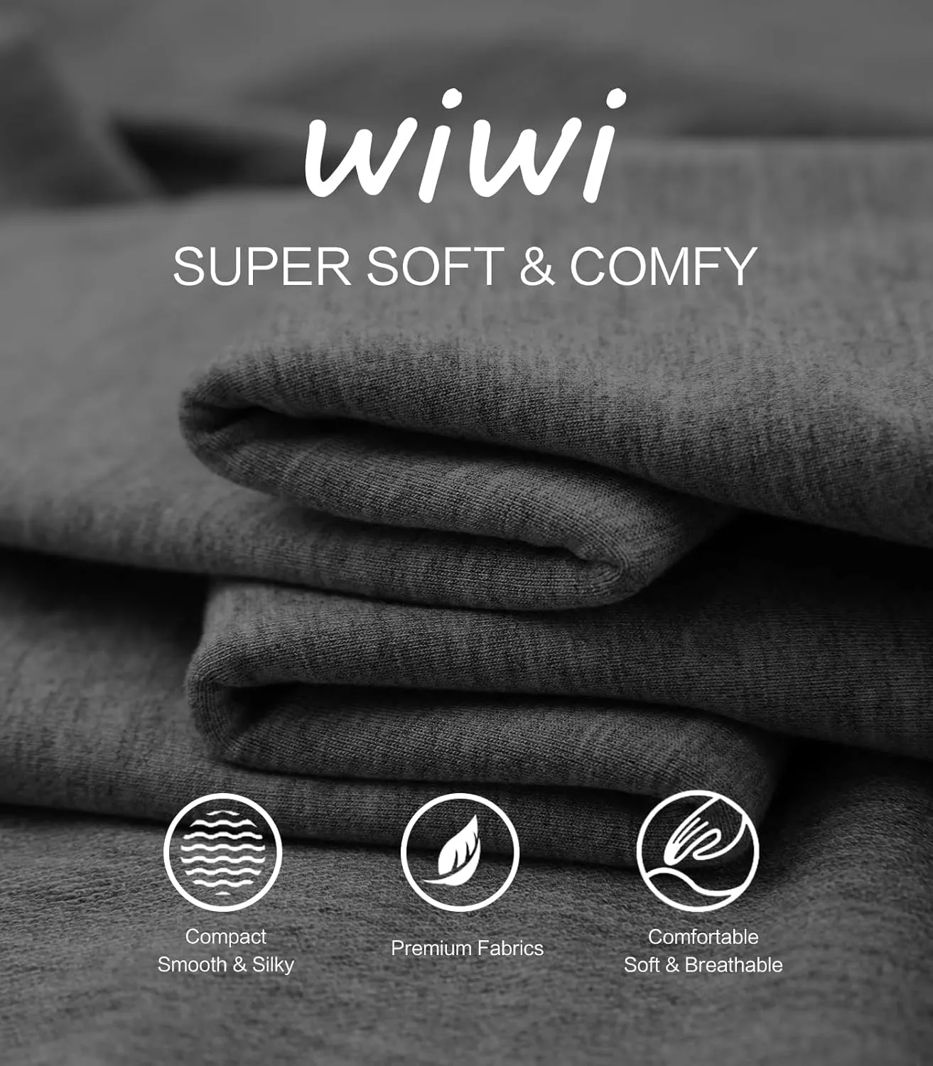 WiWi Women's French Terry Yoga Pants Soft Viscose from Bamboo Lounge Pants Wide Leg Sweatpants with Pockets S-XXL