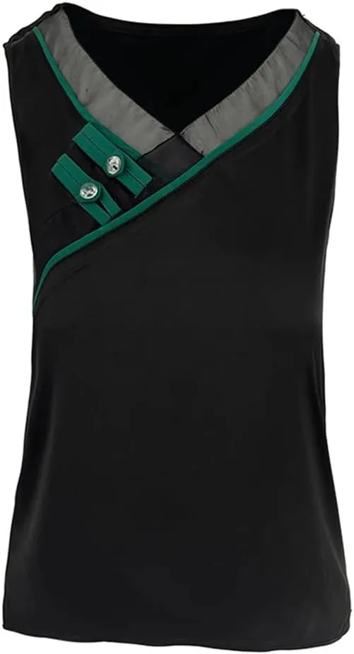 Women Chinese Style Tank Top Spring Summer Silk Satin Vest V Neck Sleeveless Casual Camisole