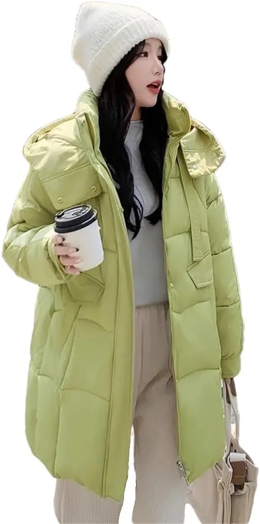 Women Down Cotton Jacket Korean Version Loose Winter Parka Coat Elegant Temperament Cotton Padded Coat