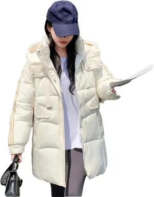 Women Down Cotton Jacket Korean Version Loose Winter Parka Coat Elegant Temperament Cotton Padded Coat