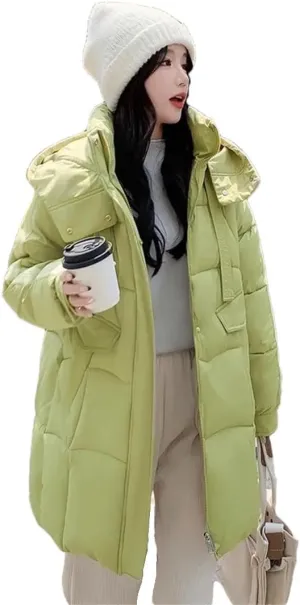 Women Down Cotton Jacket Korean Version Loose Winter Parka Coat Elegant Temperament Cotton Padded Coat