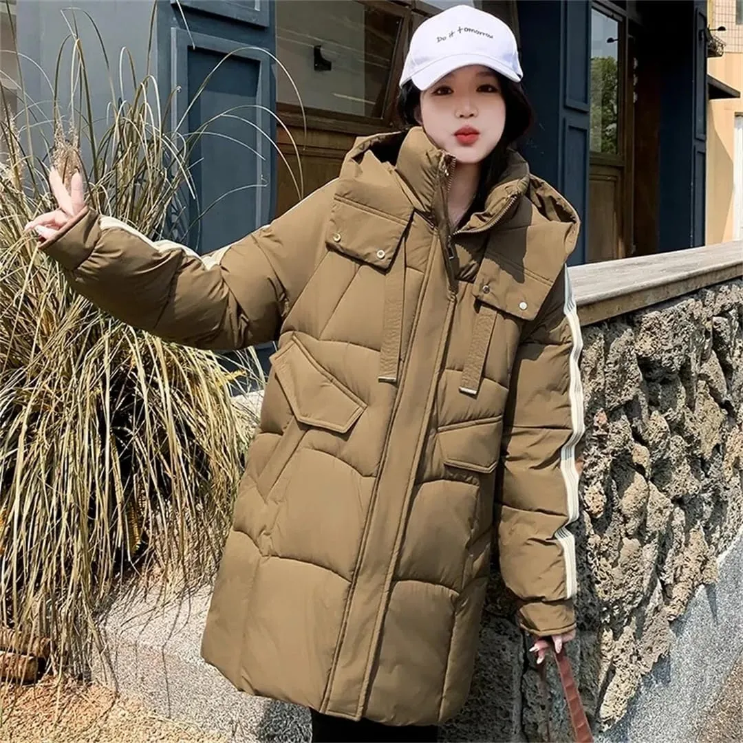Women Down Cotton Jacket Korean Version Loose Winter Parka Coat Elegant Temperament Cotton Padded Coat